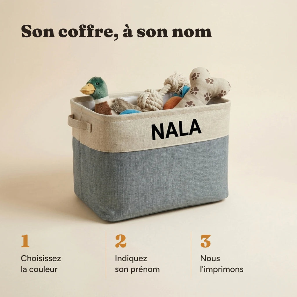 Les trois étapes pour personnaliser le coffre à jouets au prénom